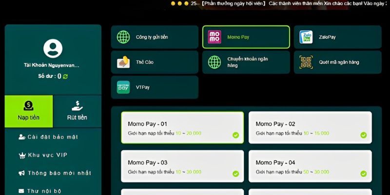 Những hình thức nạp vốn phổ biến tại nhà cái